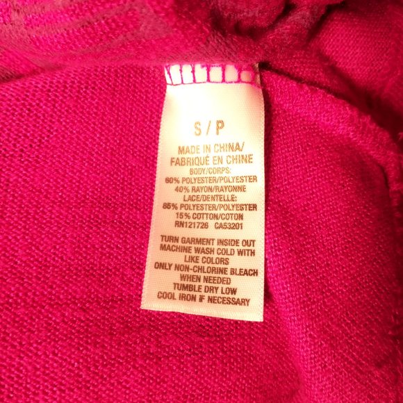 Aeropostale Magenta Purple Boho Lace Sweater Small Diamond Print - Picture 7 of 7